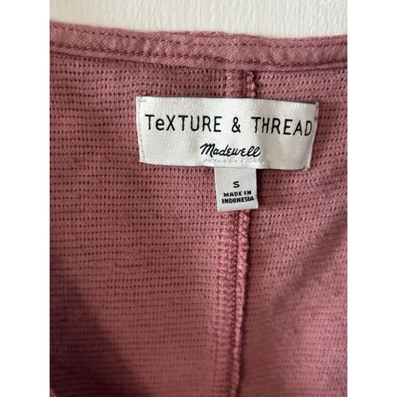 Texture & Thread MADEWELL Women's Sm Button Front Tie Tank Top Ivory V-neck Q2 - Picture 2 of 4